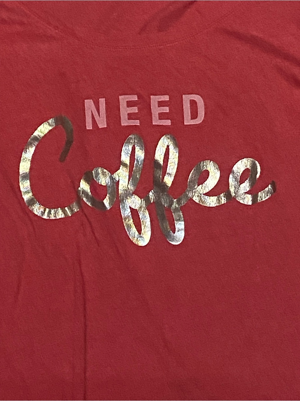 Old Navy Red Long-Sleeve 'Need Coffee' Lounge Tunic - Picture 2 of 3